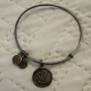 Alex and Ani Initial L Charm Bangle Bracelet